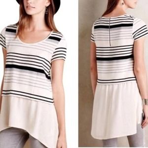 Anthro | Deletta striped high-low layered tunic -S